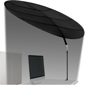 Juexica 2 Pcs 51'' Adjustable Office Cubicle and Desk Shade, Large Portable Cubicle Light Shade with Clamp, Foldable Rotatable Cubicle Canopy Blocks Light or Disturbance for Working Accessories, Black