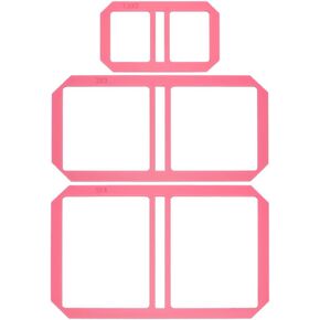 BENECREAT 3Pcs Mini Pink Bookbinding Tool, Acrylic Sticky Notes Bookbinder Guide Stencil Template Bookbinding Ruler Scrapbooking Tool for Portable Notebook Journal Handbook Making