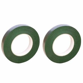 2 PCS Floral Tapes 1/2inch Flower Tape Dark Green Floral Tape for Bouquets Floral Arranging Stem Wrap Craft (Dark Green, 30yards)