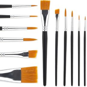 Face Paint Brush Set, 6 Pcs Professional Artist Brush for Body Face Painting Body Art Makeup Kit for Acrylic Painting Oil Gouache Watercolor Halloween Cosplay Party Makeup Kit