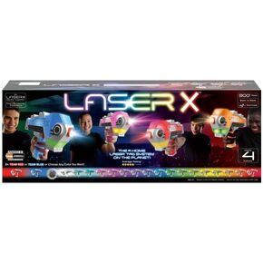 مجموعة Laser X Blaster-to-Blaster المكونة من 4 قطع، نطاق 300 قدم، تجربة ألعاب حقيقية