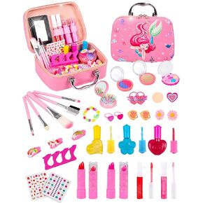 Kids Makeup Sets for Girls 5-8,Washable Mermaid Play Makeup for Kids 3-5, Little Girls Makeup Kit for Age 4-6 Toddler Children Princess,Christmas Birthday Gift Toys for Girl 7 8 9 10 Year Old