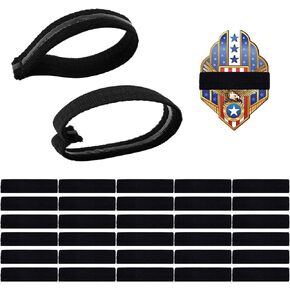 30pcs Mourning Bands for Arm Badges, Honor Guard Elastic Straps Police Officer Stripe Funeral Bands for Badges with Anti-Slip Silicone Inner Lining Bands for Police Law Enforcement Personnel(Black)