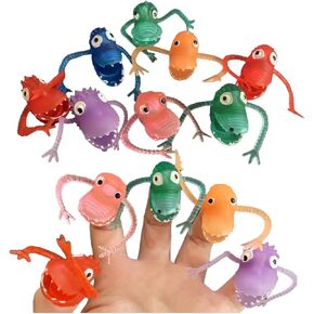Monster Finger Puppets 12 Pcs Monster Head Figure Finger Model for Party,Christmas Tree Decoration,Cosplay Treasure Box Prizes, Pinata and Goodie Bag Fillers