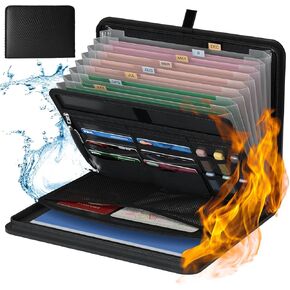 Fireproof Accordion Folder 13 Pocket,Deregeru 5200℉ Fireproof Expandable File Folder Organizer for Secure Document Storage Portable Multi Pocket Folder with Document Protectors for Letter A4 Size File