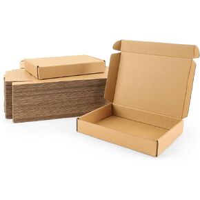 BIOBROWN 7x5x1" 50 Pack Corrugated Cardboard Boxes Small Shipping Box for Packaging Small Business Mailer Mailing White