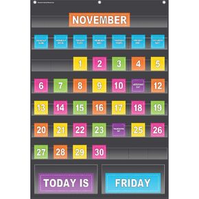 Teacher Created Resources Black Calendar Pocket Chart (TCR20748)