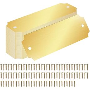 40 Pcs Name Plates Laser Engraved Solid Brushed Metal Plate with 100 pcs Screws Tag Frame Name Custom Name Personalized Plaque Blank Label with Screws and Adhesive Backing for DIY (1'' X 3'')