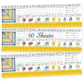 Name Tags for Classroom,40pcs Desk Nameplates,Waterproof Multipurpose Manuscript Students Name Plates for desks Classroom with Multiplication,Fractions and Percentages Table(Wood Brush Style)