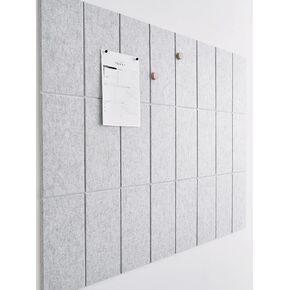 Large Cork Board for Office -Pack of 24- Black Felt Board Alternative - Felt Bulletin Board Tiles for Office Wall Decor, Push pin Board Wall Organizer for Office (Ivory Tan)