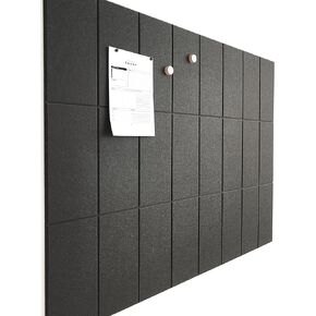 Large Cork Board for Office -Pack of 24- Black Felt Board Alternative - Felt Bulletin Board Tiles for Office Wall Decor, Push pin Board Wall Organizer for Office (Ivory Tan)