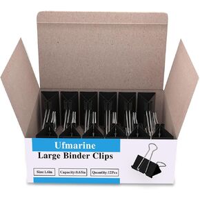 Ufmarine 72 Pcs Large Binder Clips, 1.6 Inch Length for Office, 0.65 inch Capacity, Big Paper Clamps for Office