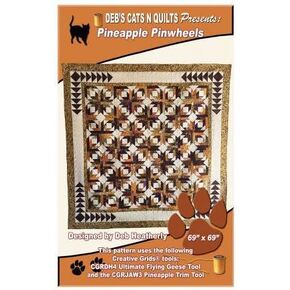 Deb's Cats N Quilts Pattern - Pineapple Pinwheels (Lap and King Sizes)