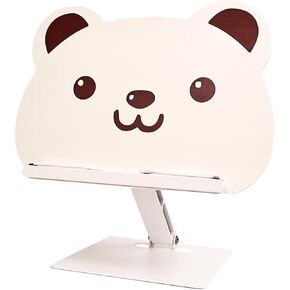 Wooden Book Stand for Reading, Adjustable Cute Book Holder with Metal Base, Reading Hands Free for Kids, Textbook, Laptop, Bedroom, Study
