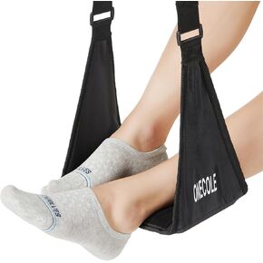 Airplane Footrest - Travel Foot Hommock with Memory Foam, Portable Adjustable Plane Leg Rest, No Clashing Footrest Provides Relaxation and Comfort for Long Flight (Black)