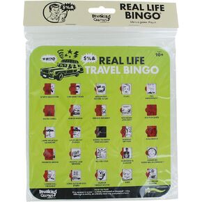 Breaking Games Real Life Travel Bingo - Hilarious On-The-Go Family Game - Compact & Durable for Endless Road Trips, Flights, and Adventures