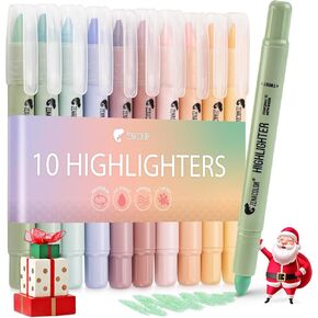 Zenacolor Bible Highlighters No Bleed - Pack of 10 Soft Wax Gel Highlighters - Pastel Colors - Shool and Bible Study Supplies
