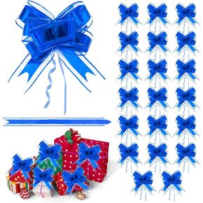 20 PCS Pull Bows Gold Bows for Gift Wrapping 6 Inches Christmas Bows Organza Ribbon Bows Large Gift Bows for Christmas Gift Wrapping Wedding Birthday Party Flower Baskets Present Decorations