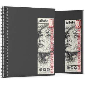 Hardcover Sketch Book 5.5x8.5 inches ，2 Pack 80-Sheets (68lb/100gsm)，Double-Sided Hardbound Sketchbook, Spiral Bound,Acid Free Painting Art Paper for Kids and Adults