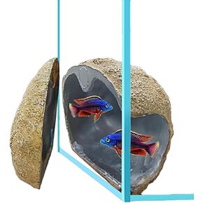 Innovative Magnetic Detachable Aquarium Fish Hideout Cichlid Caves & Shrimp Hides for Betta Fish, Perfect Aquatic Decoration for Cichlid Breeding & Shrimp