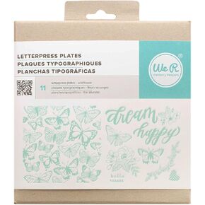 We R Memory Keepers 0633356626930 Printing Plate Letterpress-Wildflower Set (11 Pieces)