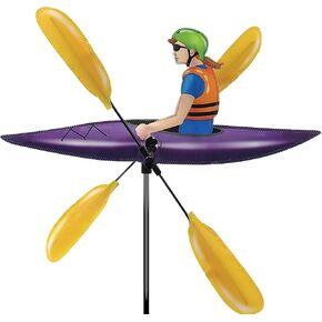Whirligig Spinner Fisherman 24" – Outdoor Adventure-Themed Design, Weather-Resistant Outdoor Decor, Durable & Lightweight for Patios, Yards, and Gardens - Eye-Catching Wind Spinner