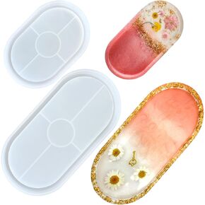 2 PCS Silicone Coaster Molds,Rectangle Resin Molds,Durable Silicone Coaster Molds,Epoxy Resin Concrete for DIY Jewelry Trinket Dish, Rolling Tray, Gifts, Home Decor Crafts