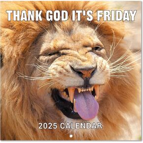 2025 Wall Calendar - Animal Memes Wall Calendar 2025 from Jan. 2025 - Dec. 2025, Funny Calendar Gag Gifts, 12" x 24" (Open), 12" x 12"(Closed), Perfect Calendar for White Elephant Gift Funny Gift