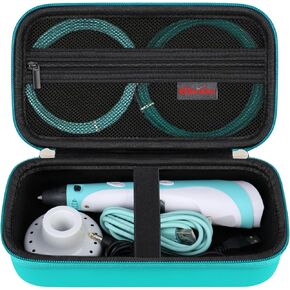 Elonbo 3D Pen Carrying Case for SCRIB3D P1 3D Printing Pen with Display, Extra Mesh Pocket Fits PLA Filament, Stencil Book, Project Guide, Charger, Green