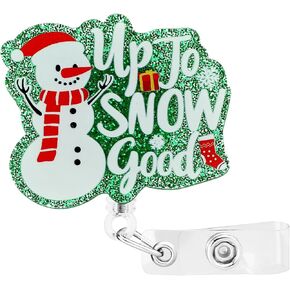 عيد الميلاد ممرضة شارة بكرة حامل رجل الثلج قابل للسحب بطاقة الهوية كليب الصيدلة مضحك اسم العلامة حامل المستشفى شارة بروش للتمريض مساعد طبي طالب عيادة مكتب (الأحمر والأسود) in Kuwait