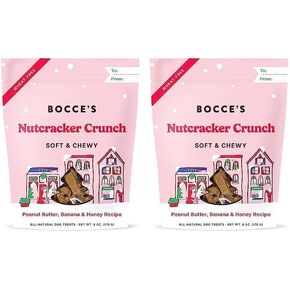 Bocce's Bakery All-Natural, Seasonal, Nutcracker Crunch Dog Treats, Wheat-Free, Limited-Ingredient Soft & Chewy Treats Inspired by Christmas, 6 oz in Kuwait