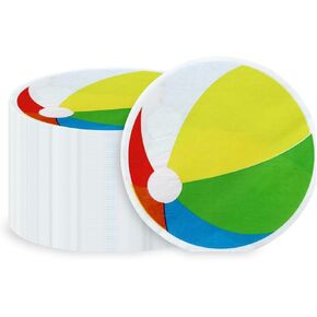 100Pcs Beach Party Napkins, Disposable Pool Napkins, Round Beach Ball Party Decorations for Kids Birthday Hawaiian Summer Pool Party Supplies, 13 x 13 Inches