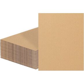 60 Pack 8.5x11 Corrugated Cardboard Sheets, Flat Card Boards Inserts for Crafts, Mailing, Packing, Shipping, DIY Crafts Projects