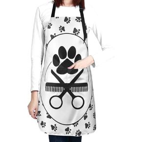 Perinsto Waterproof Apron With 2 Pockets Kitchen Chef Aprons Bibs For Grooming Cooking Painting Gardening