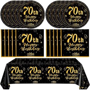 41 PCS 21st Birthday Decorations for Women Men Black and Gold Cheers to 21 Years Set Included Plates Napkins Tablecloth for Her Him 21 Years Old Birthday Party Supplies