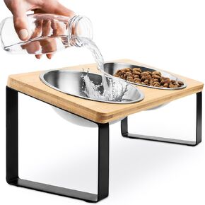 Raised Cat Bowls for Indoor Cats, Elevated Cat Bowls, Cat Bowls Elevated, Stainless Steel Cat Bowls, Cat Dishes for Food and Water, Tilted Cat Food Bowls, Cat Feeding Station, Raised Cat Food Bowls