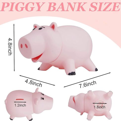 Piggy Bank for Kids, Unbreakable Plastic Money Bank, Cute Pig Coin Bank for Boys and Girls, Collectible Toys Gifts for Birthday Christmas in Kuwait