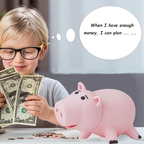 Piggy Bank for Kids, Unbreakable Plastic Money Bank, Cute Pig Coin Bank for Boys and Girls, Collectible Toys Gifts for Birthday Christmas in Kuwait
