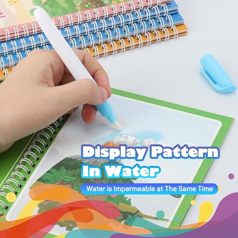 5 Pack Reusable Water Coloring Books for Toddlers, Mess Free Coloring for Toddlers, Paint with Water Books for Toddlers Educational Learning，Travel Toys Gift for Toddlers in Saudi Arabia