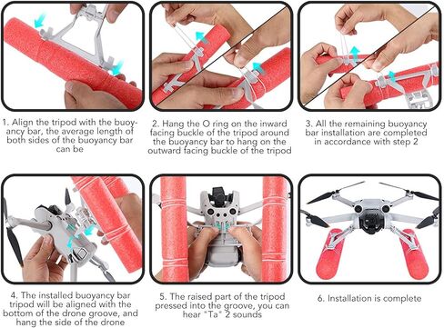 SUNGOOYUE Adjustable Drone Landing Gear, Foldable Lightweight Drone Floating Height Extended Leg with Buoyancy Stick for DJI Mini 3 Pro in Saudi Arabia