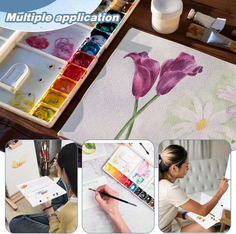 1 Pcs Folding Watercolor Paint Palette Case with Lid, 25 Compartments Paint Mixing Palette, Plastic Paint Palette Tray with Thumb Hole, Portable White Paint Palette, Watercolor Paint Tray in Saudi Arabia