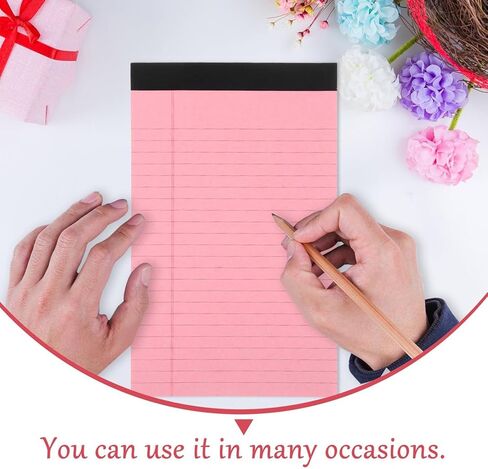 AALGO 4 Pack Colored Legal Pads, Small Notepads,Paper Pads,50 Sheets Per Writing Pad,Memo Pads,Legal Pads 5x8 with 2 Pens for Students,Teachers,Businesses Etc in Kuwait