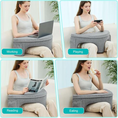 Pillow for Reading & Gaming,Arm Rest Tripod Pillow for Adults Studing,Working,Playing Steam Switch in Bed Sofa Floor,Memory Foam Pillow with Side Pockets & Large Leg Space,Friendly to All Body Types in Saudi Arabia