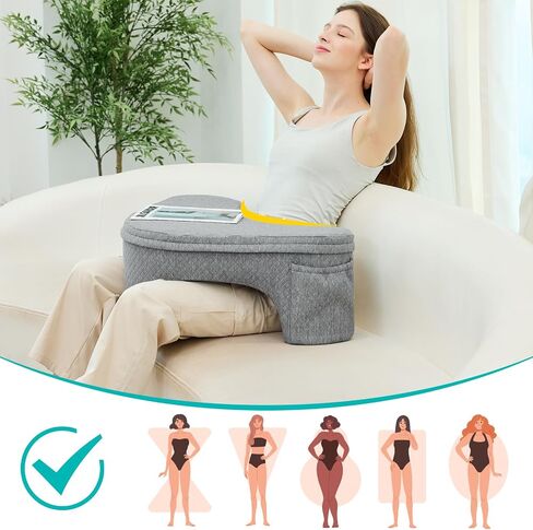 Pillow for Reading & Gaming,Arm Rest Tripod Pillow for Adults Studing,Working,Playing Steam Switch in Bed Sofa Floor,Memory Foam Pillow with Side Pockets & Large Leg Space,Friendly to All Body Types in Saudi Arabia