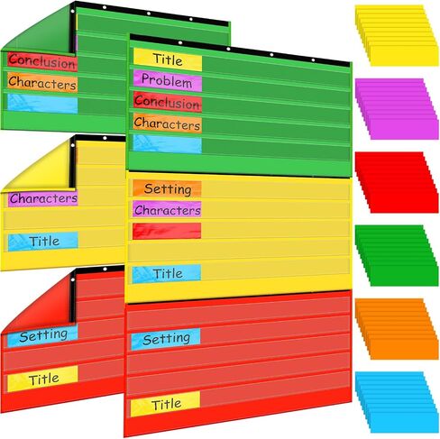 Kosiz 2 Packs Adjustable Pocket Chart for Classroom Behavior Chart Job Chart with 60 Pcs Labels Multi Purpose Educational and Organizational Tool Pocket Chart for School Teacher Home Supply in Saudi Arabia