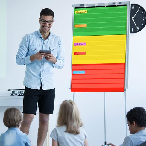Kosiz 2 Packs Adjustable Pocket Chart for Classroom Behavior Chart Job Chart with 60 Pcs Labels Multi Purpose Educational and Organizational Tool Pocket Chart for School Teacher Home Supply in Saudi Arabia
