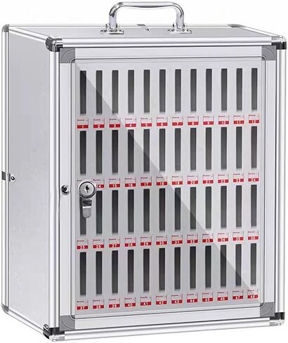 Cell Phone Holder Classroom Aluminum Alloy Cell Phone Locker 48 Slots Cabinet Wall Mounted Phone Lock Box Suitable for Classroom, Meeting Room, Gym, Factory (48 Slots) in Saudi Arabia