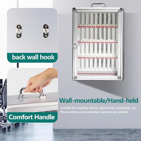 Cell Phone Holder Classroom Aluminum Alloy Cell Phone Locker 48 Slots Cabinet Wall Mounted Phone Lock Box Suitable for Classroom, Meeting Room, Gym, Factory (48 Slots) in Saudi Arabia