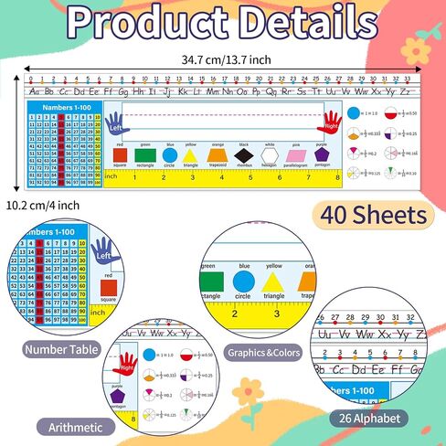 Name Tags for Classroom,40pcs Desk Nameplates,Waterproof Multipurpose Manuscript Students Name Plates for desks Classroom with Multiplication,Fractions and Percentages Table(Wood Brush Style) in Saudi Arabia
