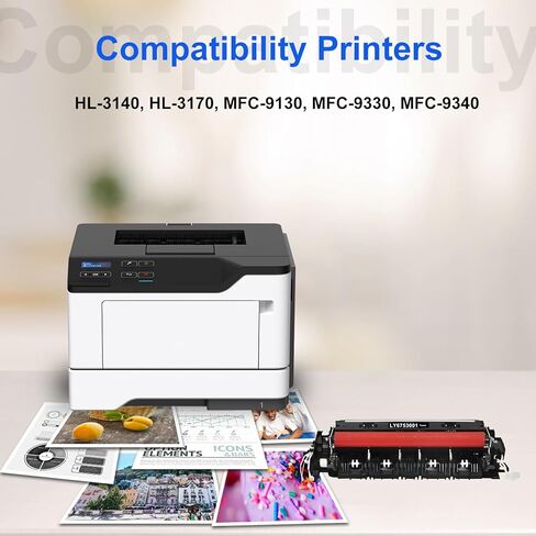 استبدال وحدة تثبيت المصهر LY6753001 LR2231001 لوحدة الصهر Brother LY6753001 لطابعة HL-3140CW HL-3150CDW HL-3170CDW MFC-9310CW MFC-9140CDN MFC-9330CDW MFC-9340CDW DCP-9020CDW (110-120 فولت) in Kuwait